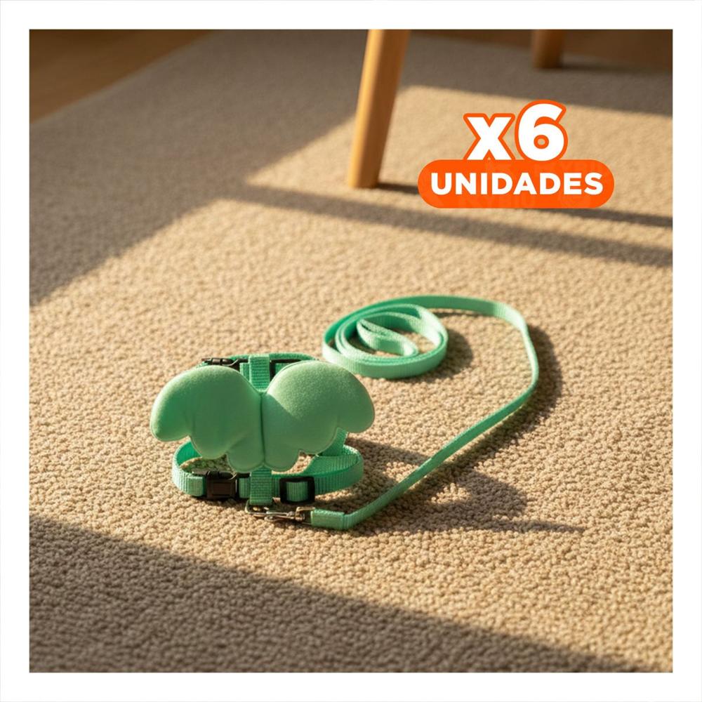 Pack6 Arnes Pet Turquesa con Alitas Pequenas para Paseos Diarios Y+Regalo Sticker
