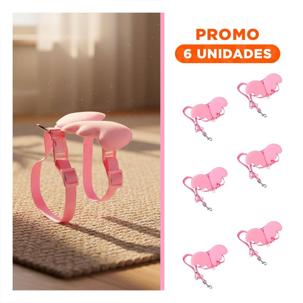 Pack6 Soporte Ajustable Rosado Pet con Alitas Pequenas Seguro
