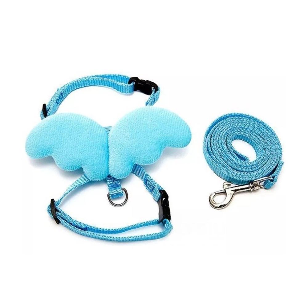 Arnes Pet Regulable Con Alitas Pequenas Comodo Color Celeste Y+Papel Regalo