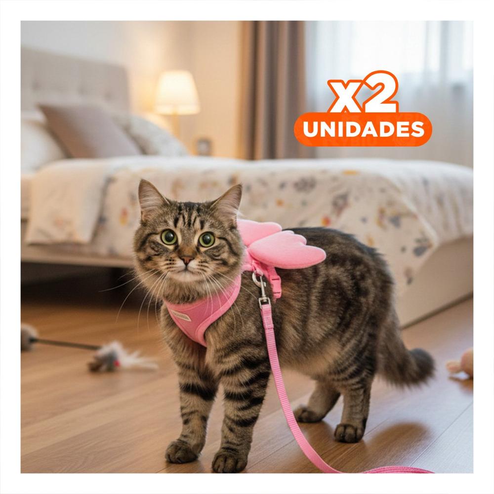 Pack2 Protector con Alitas Pequenas Rosado Pet Ajustable y Comodo Y+Regalo Sticker