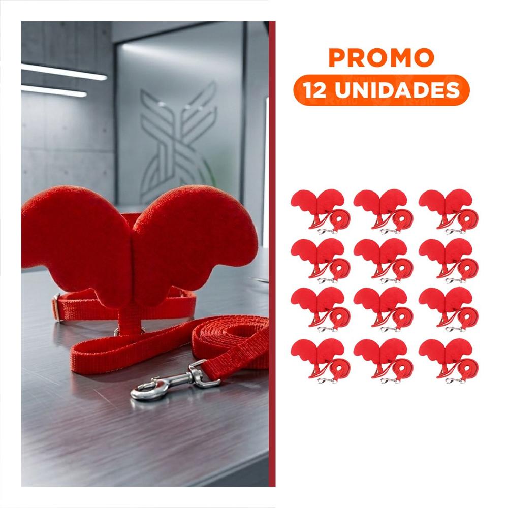 Pack12 Soporte Pet Rojo con Alitas Pequenas Comodo para Paseo Y+Regalo Sticker