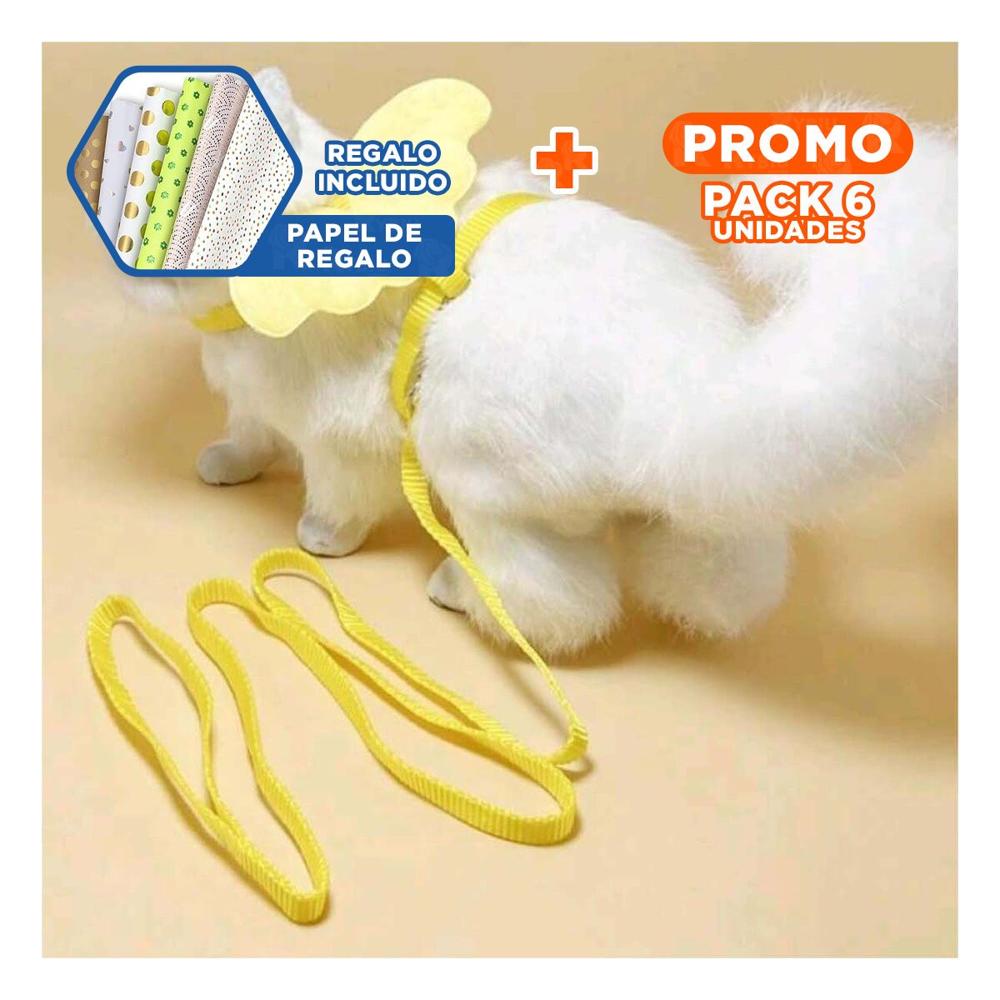 Pack6 Protector Ajustable Amarillo Pet con Alitas Pequenas Comodo Y+Papel Regalo