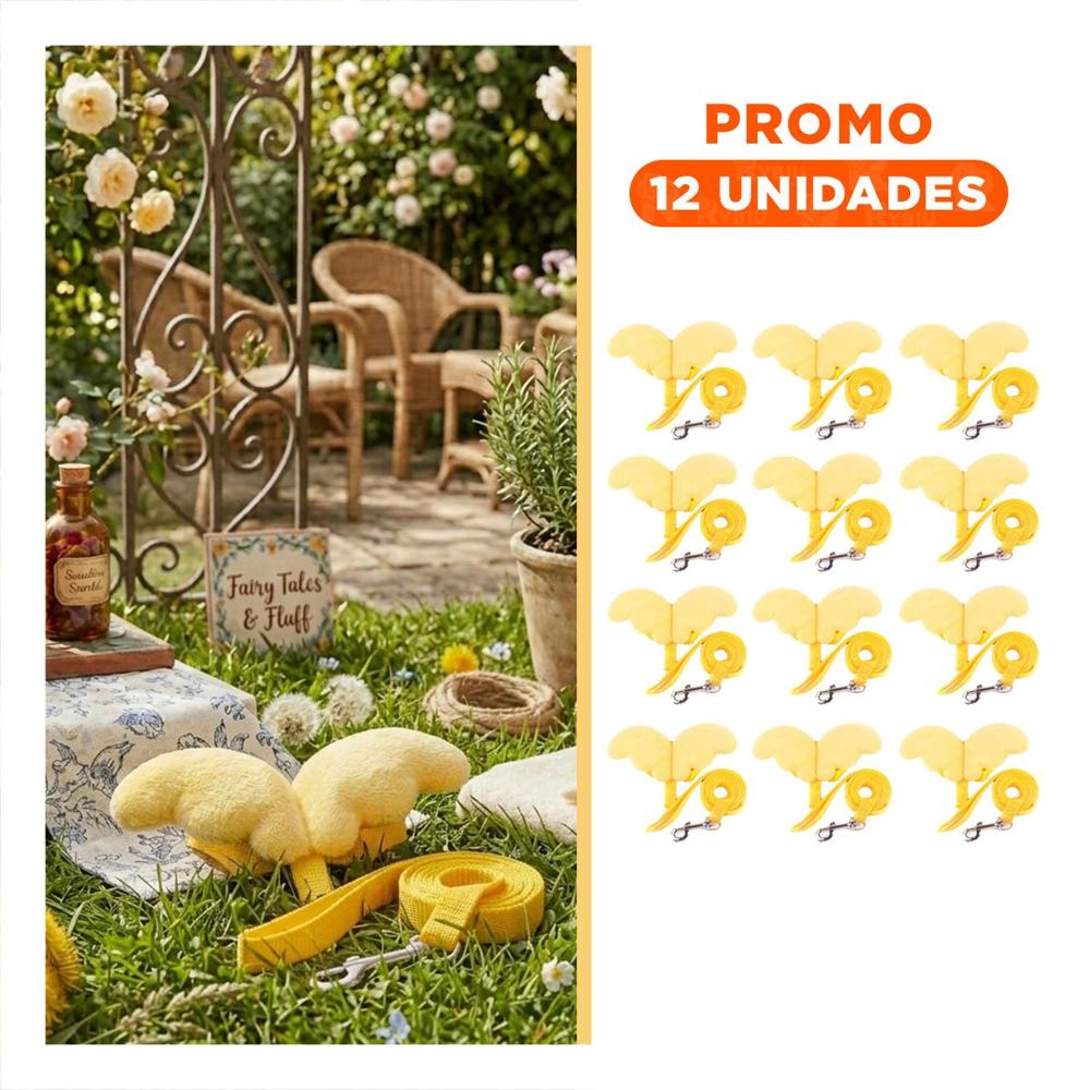 Pack12 Soporte Pet Amarillo con Alitas Pequenas Comodo para Paseo Y+Regalo Sticker