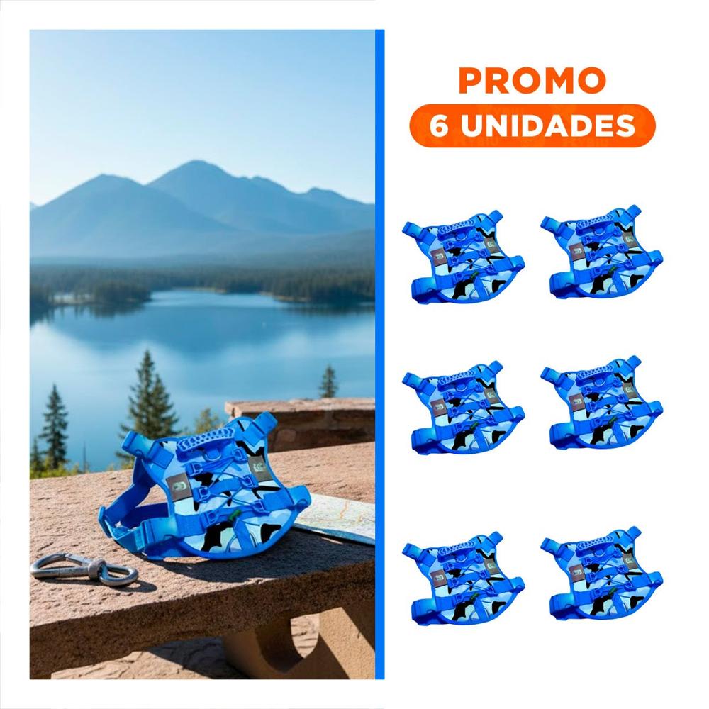 Pack6 Pechera Para Perro Mediano Azul Tactico Talla XL Ajustable Y Comodo Para Paseos
