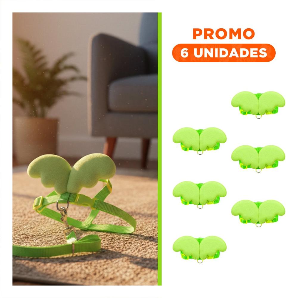 Pack6 Soporte Ajustable Verde Pet con Alitas Pequenas Seguro