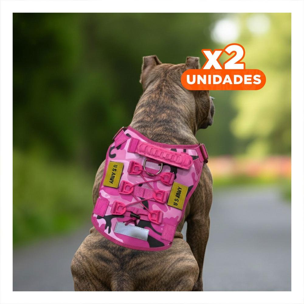 Pack2 Arnes Para Perro Rosado Tactico Talla XL Con Ajuste Perfecto Y+Regalo Sticker