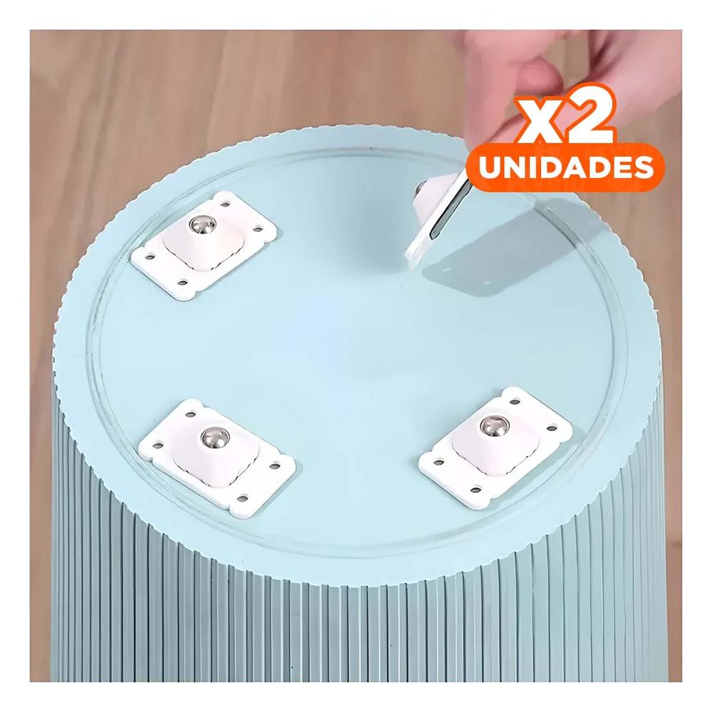 Pack2 Juego Blanco Mini Ruedas 4 Giratorias Portatiles Resistente para Bases Y+Regalo Sticker