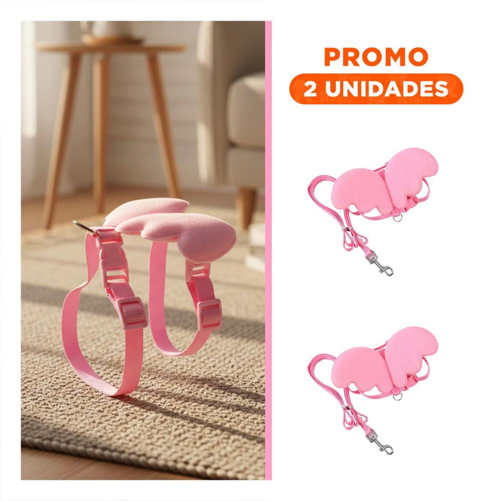 Pack2 Pechera con Alitas Pequenas Rosado Pet Comoda y Ajustable