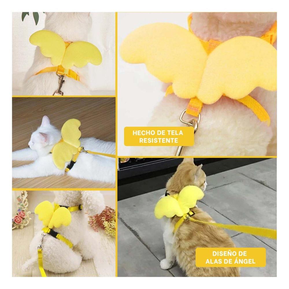 Chaleco con Alitas Pequenas Amarillo Pet Regulable para Paseos Y+Post It