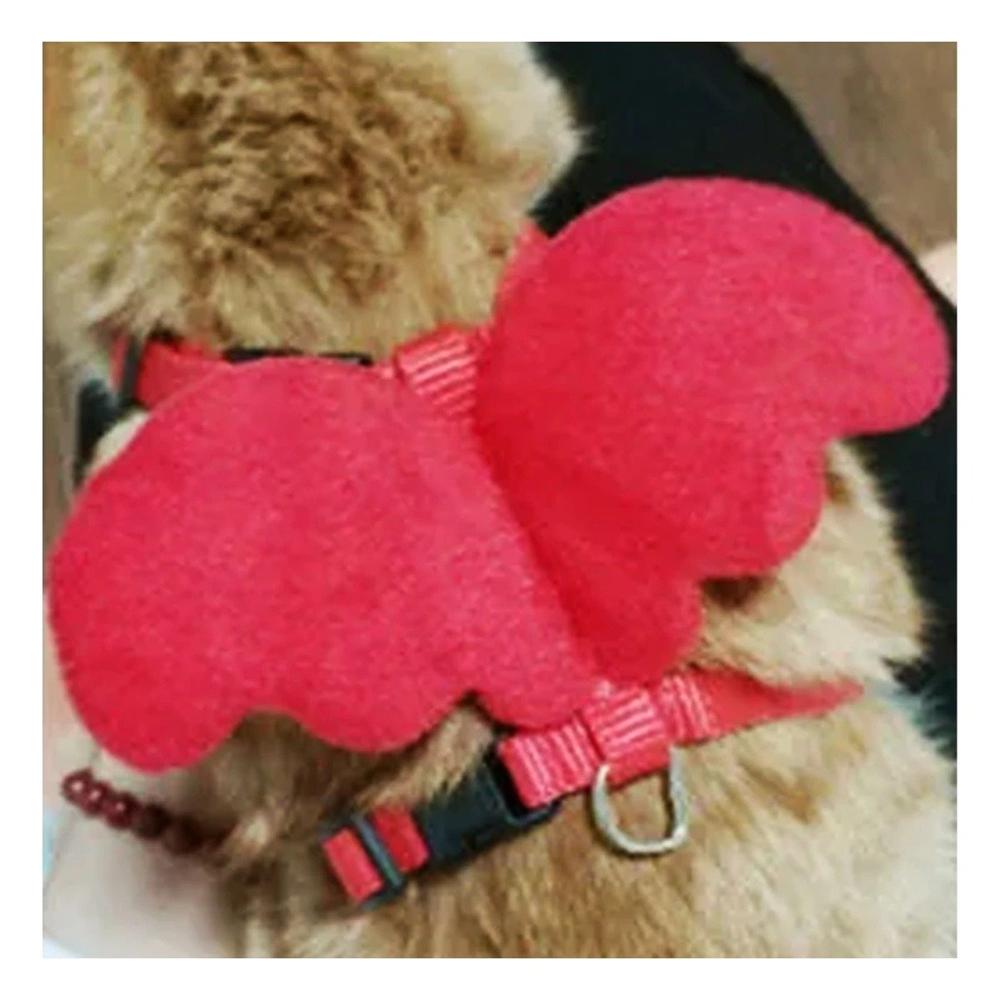 Arnes con Alitas Pequenas Rojo Pet Ajustable y Seguro Y+Ligas Regalo
