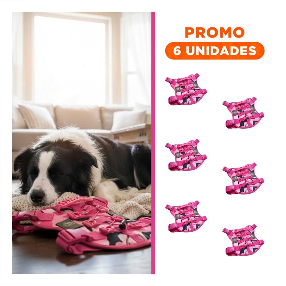 Pack6 Chaleco Para Perro Rosado Talla L Con Material Ligero Y Ajuste Comodo