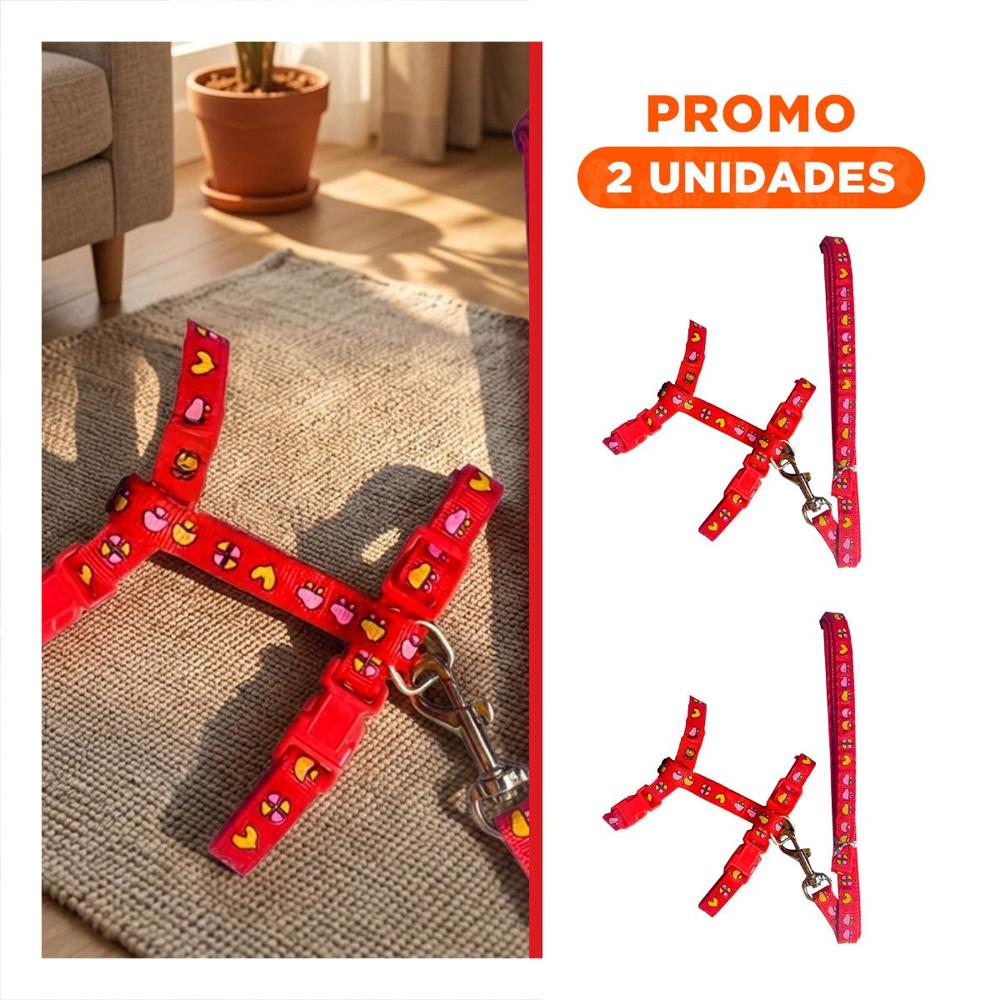 Pack2 Pechera Segura para Conejo y Gato Delgado en Rojo