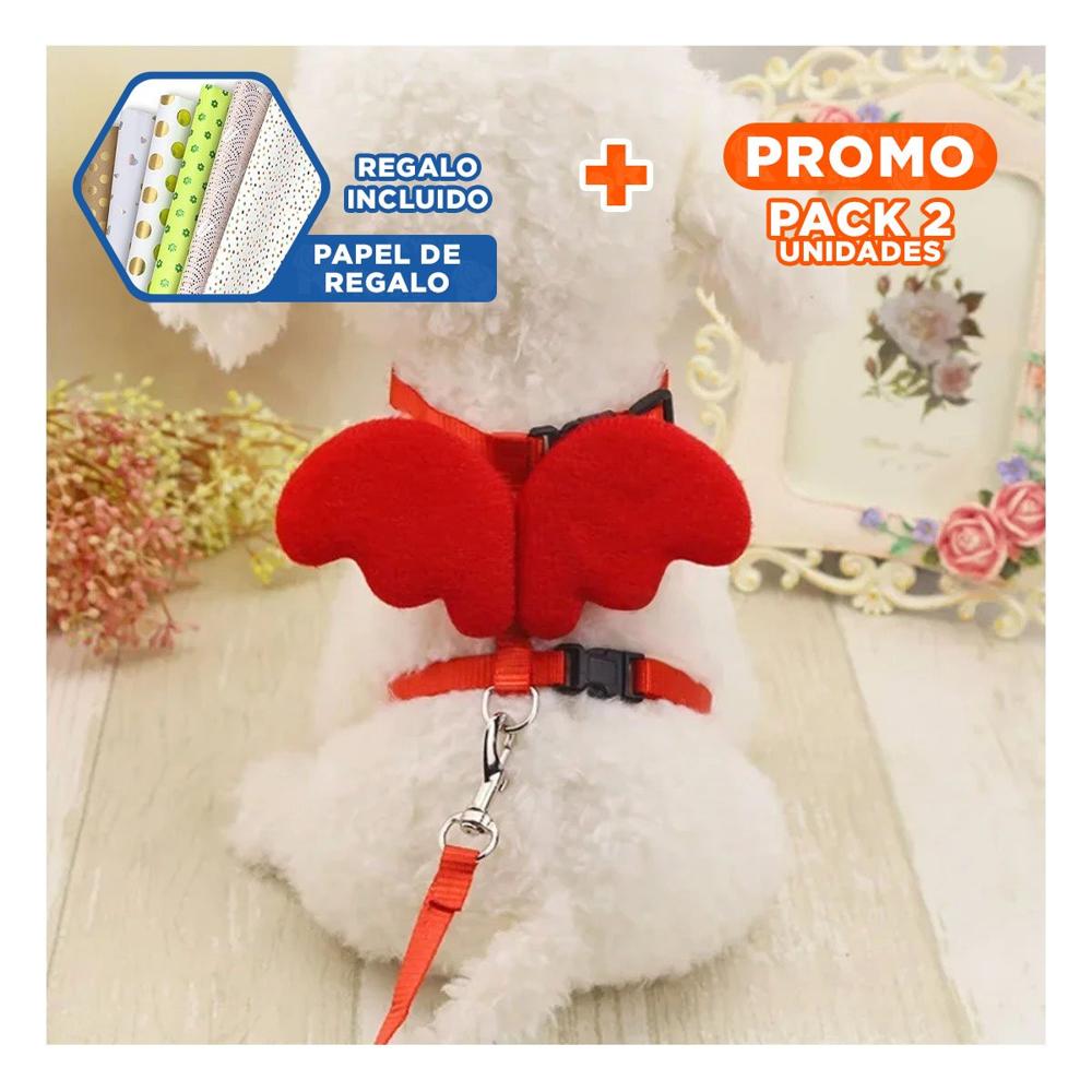 Pack2 Soporte con Alitas Pequenas Rojo Pet Ligero y Resistente Y+Papel Regalo