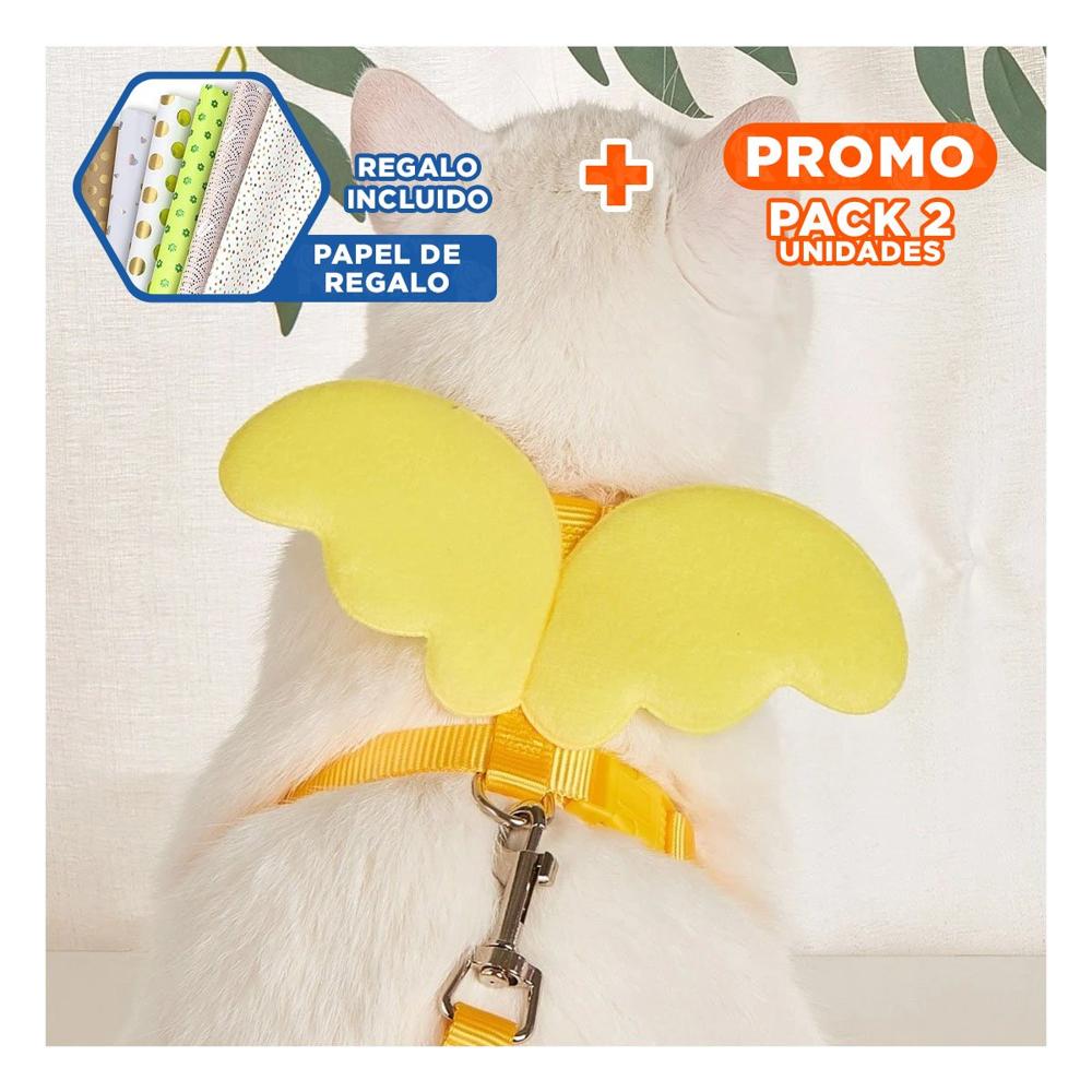 Pack2 Soporte con Alitas Pequenas Amarillo Pet Ligero y Resistente Y+Papel Regalo