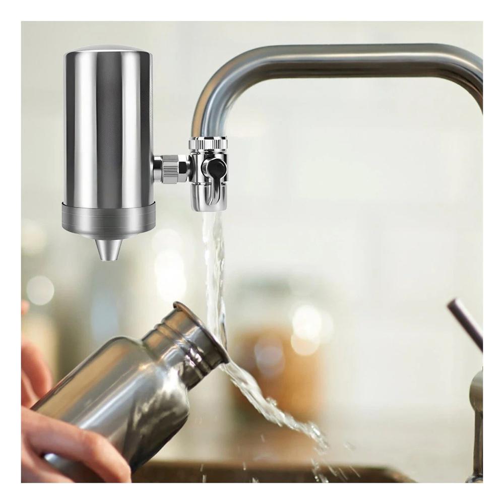 Pack6 Filtro Domestico de Agua Purificada en Acero Plateado para Cocina