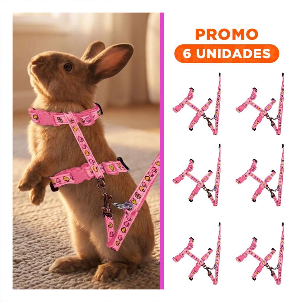 Pack6 Chaleco Resistente para Conejo y Gato Delgado Rosado