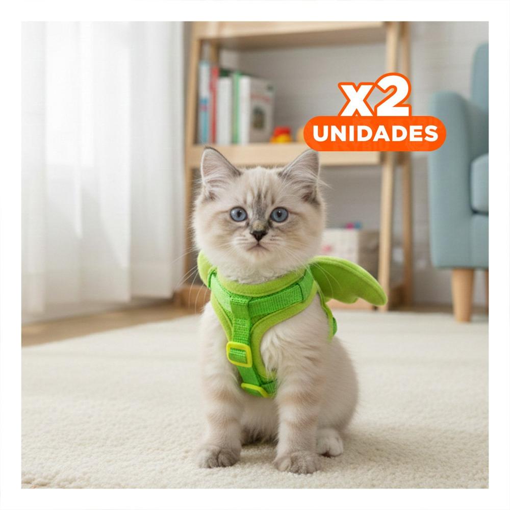 Pack2 Protector con Alitas Pequenas Verde Pet Ajustable y Comodo Y+Regalo Sticker