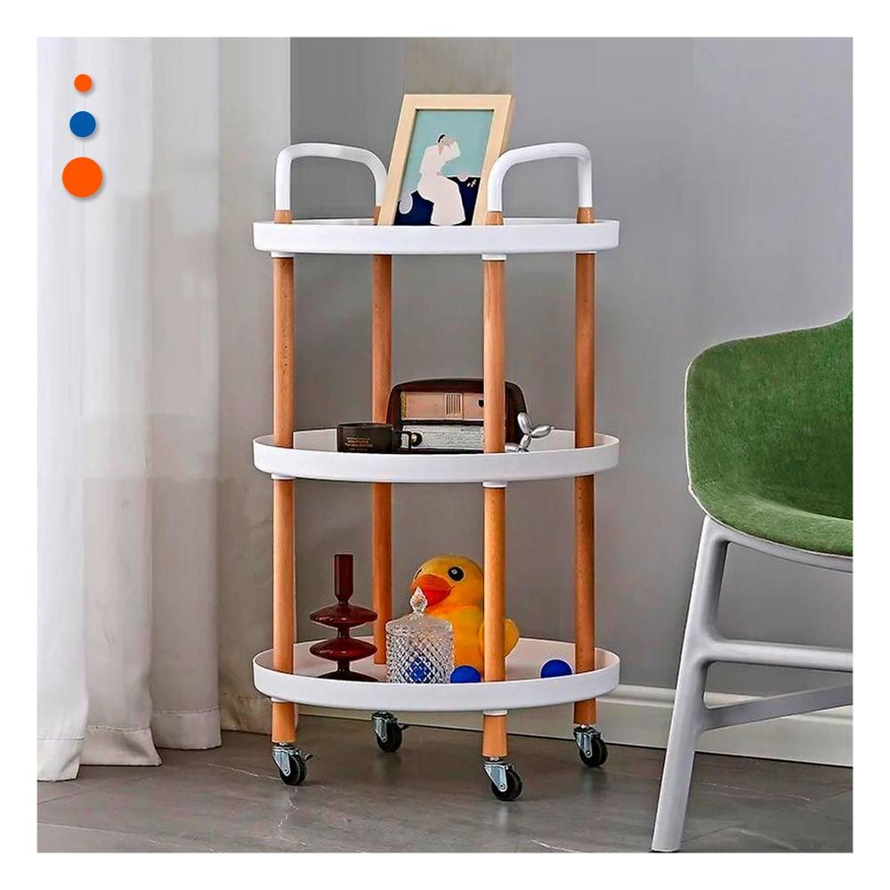 Mueble 3 Niveles Circular con Asa Blanco para Cocina y Sala Y+Regalo Sticker