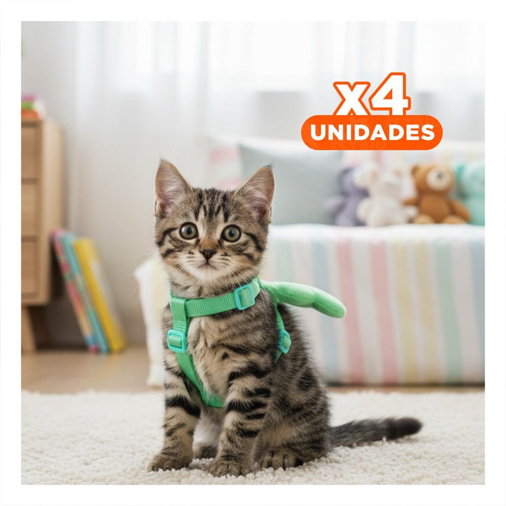 Pack4 Arnes Regulable Turquesa Pet con Alitas Decorativas Pequenas