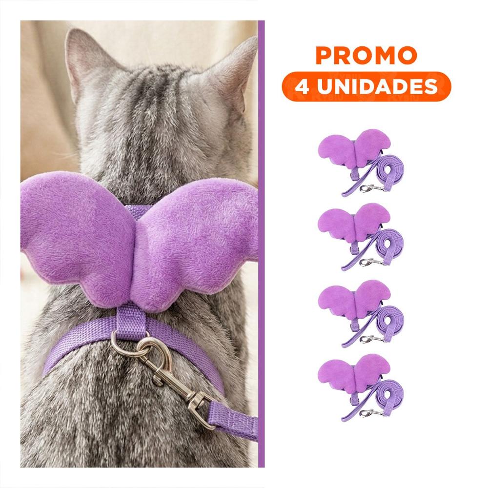 Pack4 Chaleco Regulable Pet Con Alitas Pequenas Y Ajuste Comodo Lila Y+Regalo Sticker