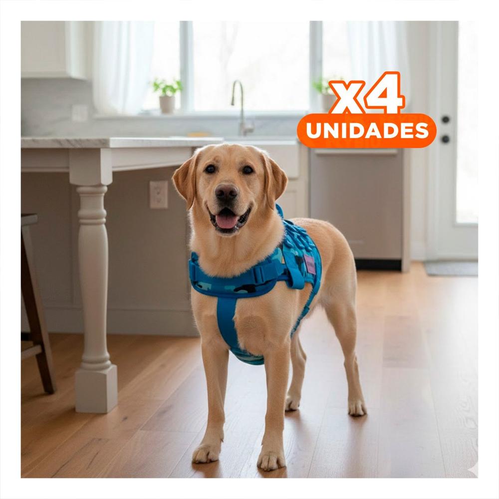 Pack4 Chaleco Para Mascota Azul Con Sujecion Segura Y Comodidad