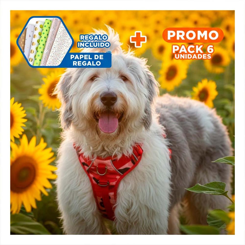 Pack6 Pechera Chalecos Tactico para Perro Rojo Duradero y Confortable Y+Papel Regalo