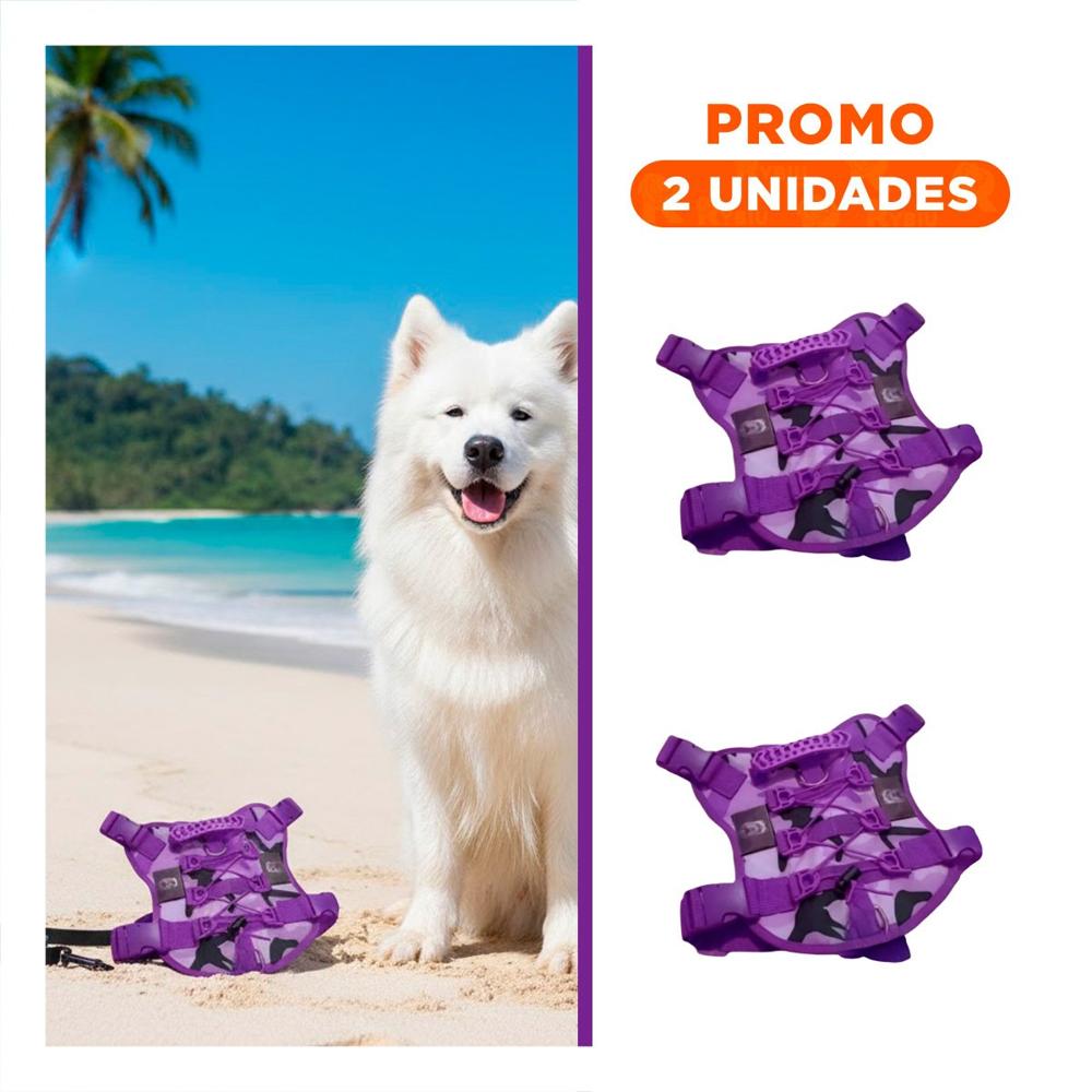 Pack2 Correa Para Perro Grande Morado Talla L Comodo Y Seguro