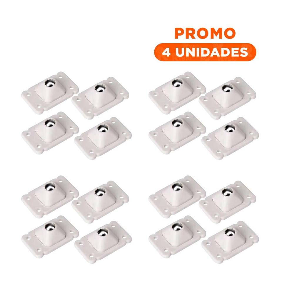 Pack4 Grupo 4 Piezas Ruedas Mini Blanco Portatiles Giratorias Fijacion Rapida Y+Regalo Sticker