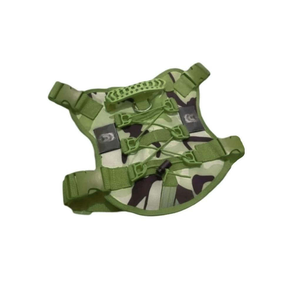 Pechera Para Perro Verde Oscuro Chaleco Tactico Seguro Para Paseo Y+Papel Regalo