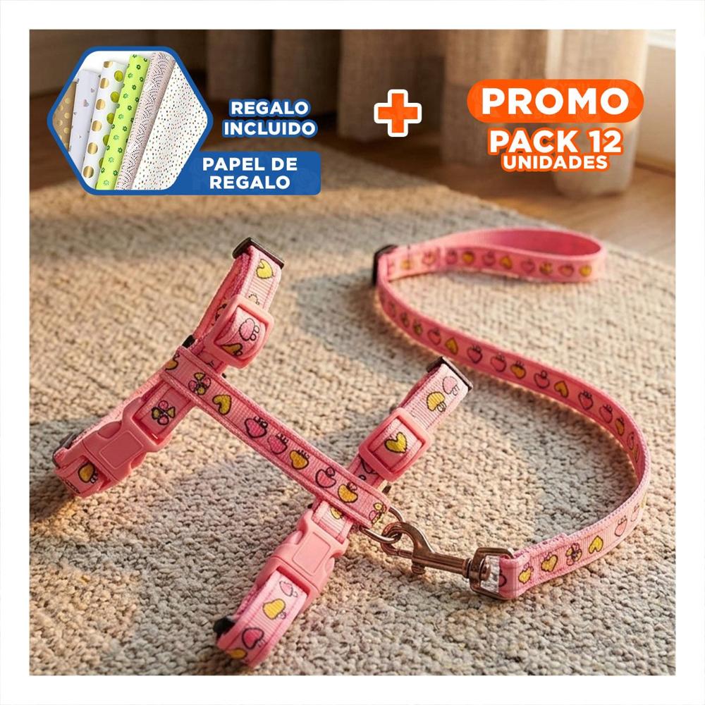 Pack12 Collar Practico para Conejo y Gato Delgado Rosado Y+Papel Regalo