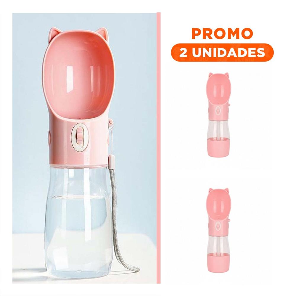 Pack2 Envase Recargable Gato Rosado para Traslado Diario