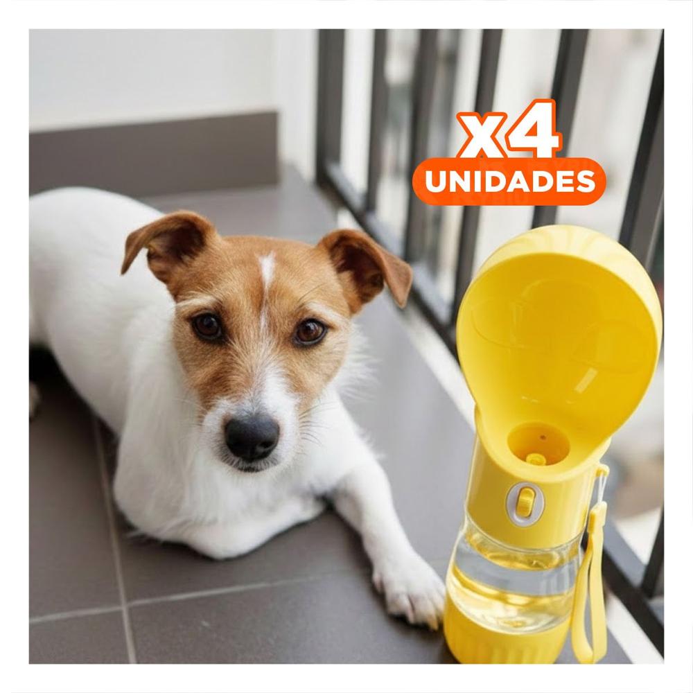 Pack4 Botella Portatil Gato Amarillo Pequena para Viajes
