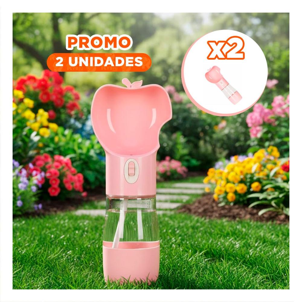 Pack2 Recipiente Compacto Rosado Tipo Manzana Y+Regalo Sticker