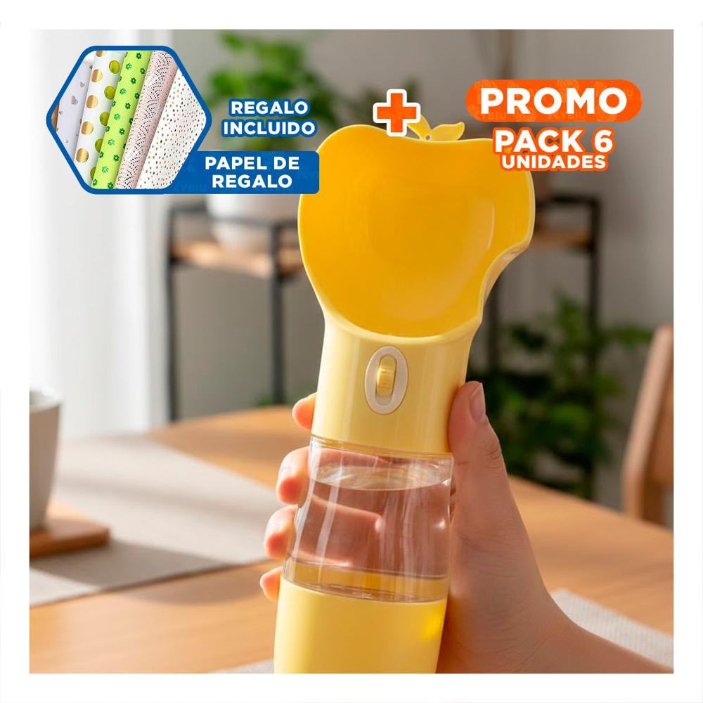 Pack6 Envase Compacto Amarillo Tipo Manzana Y+Papel Regalo