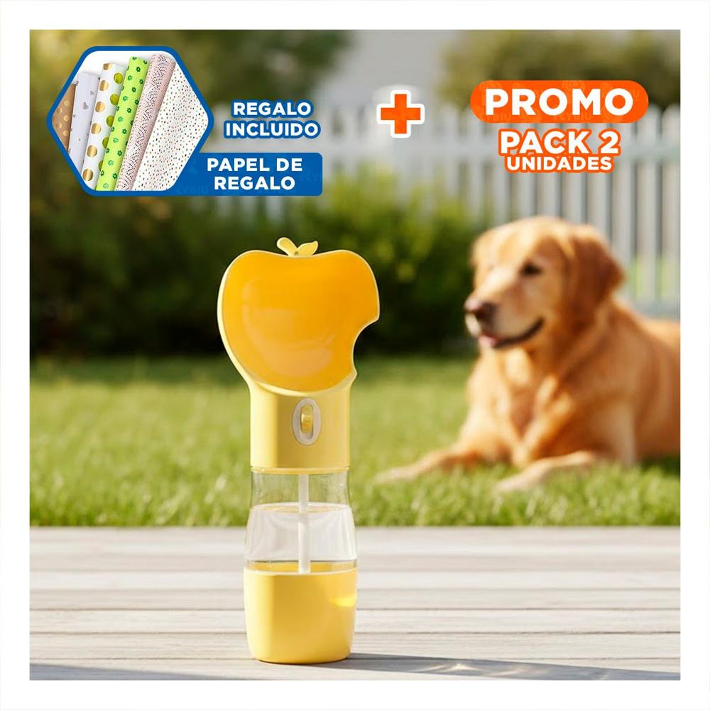 Pack2 Recipiente Portatil Amarillo con Forma de Manzana Y+Papel Regalo