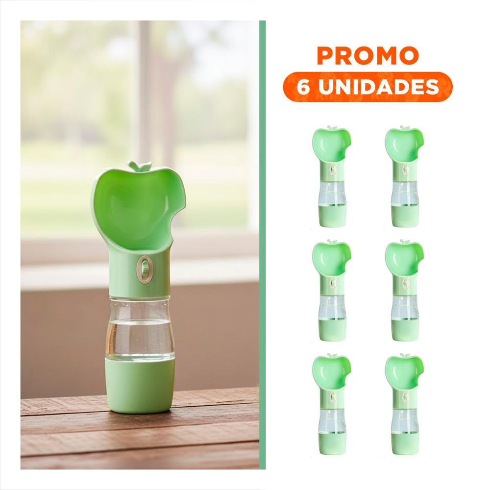 Pack6 Envase Portatil Verde con Forma de Manzana