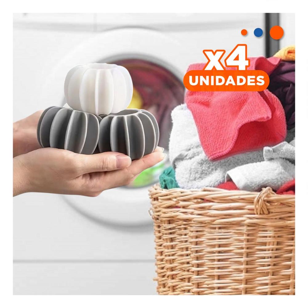Pack4 Bolas Deserredante Ropa 6 Pzs Blanco Y Plomo Para Cuidar Tu Ropa Diaria