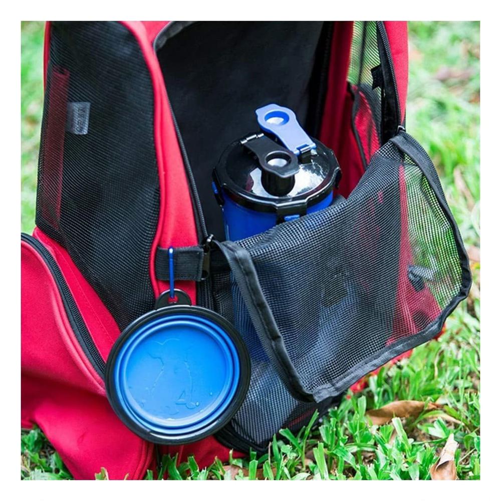 Alimentador Compacto con Plato Plegable para Mascota Azul