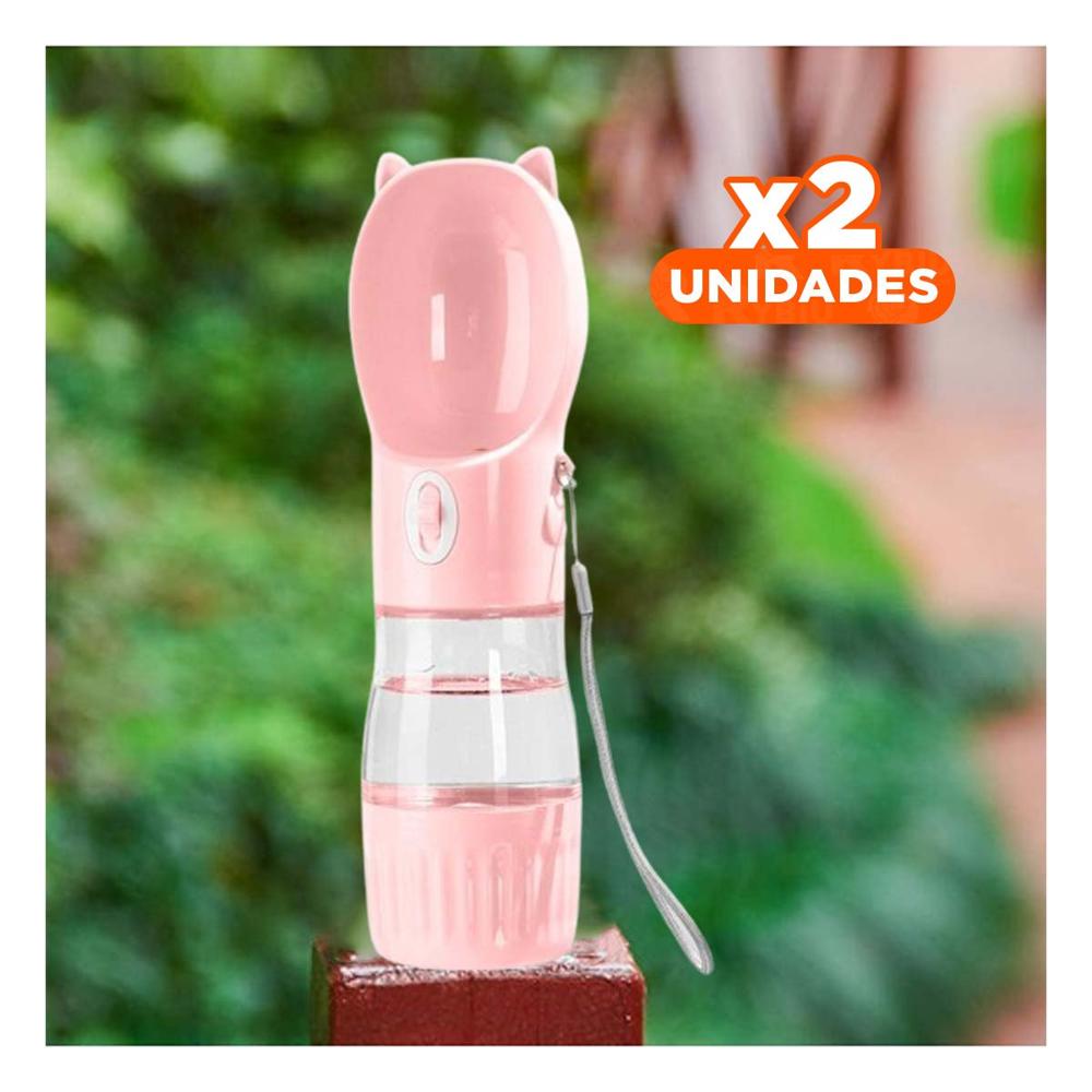 Pack2 Envase Funcional Gato Rosado Resistente y Liviano Y+Regalo Sticker