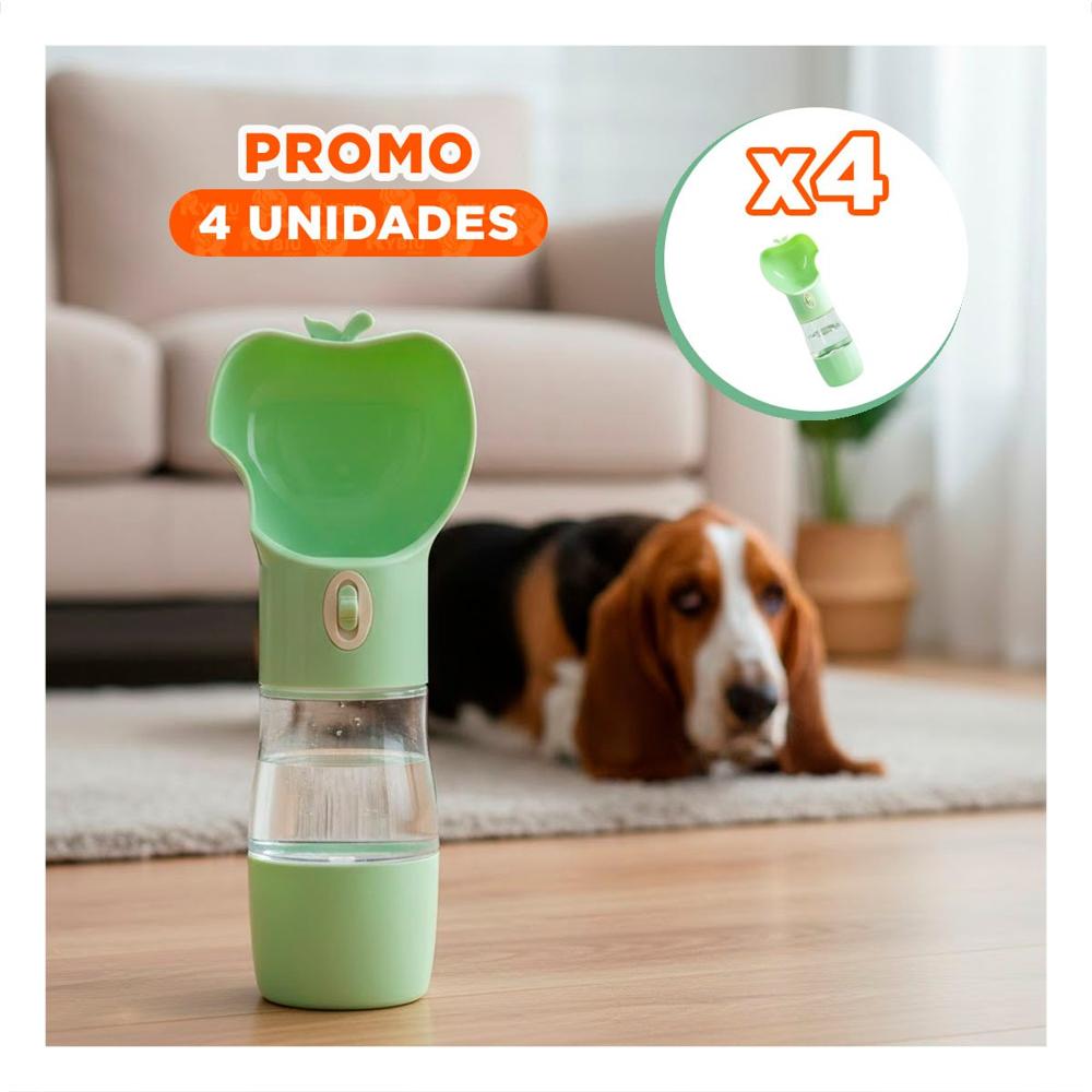 Pack4 Envase Portatil Verde en Forma de Manzana