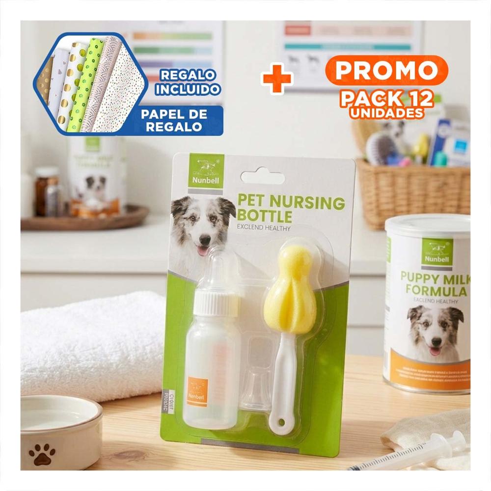 Pack12 Recipiente Portatil 120ml Transparente para Mascotas Y+Papel Regalo