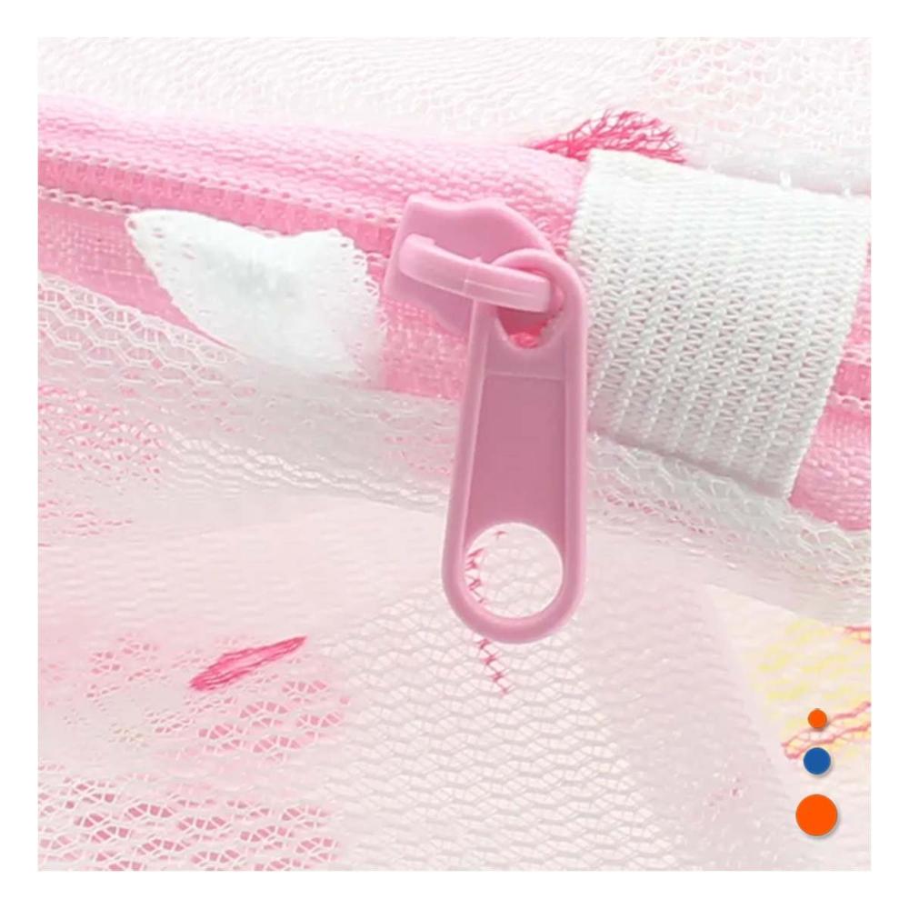 Funda Malla para Limpieza Ropa Estilo Cilindro Blanco Estampado Corazones Y+Regalo Sticker