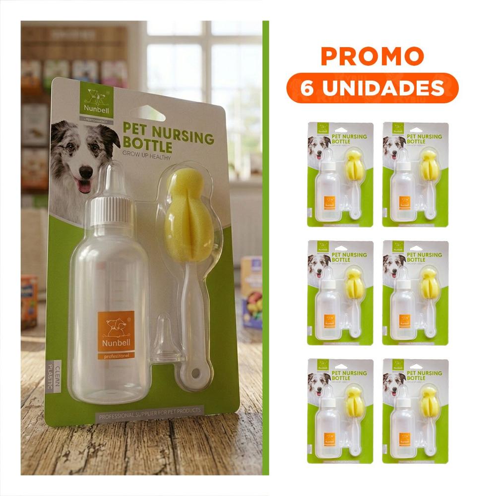 Pack6 Alimentador Portatil 120ml Transparente para Mascotas
