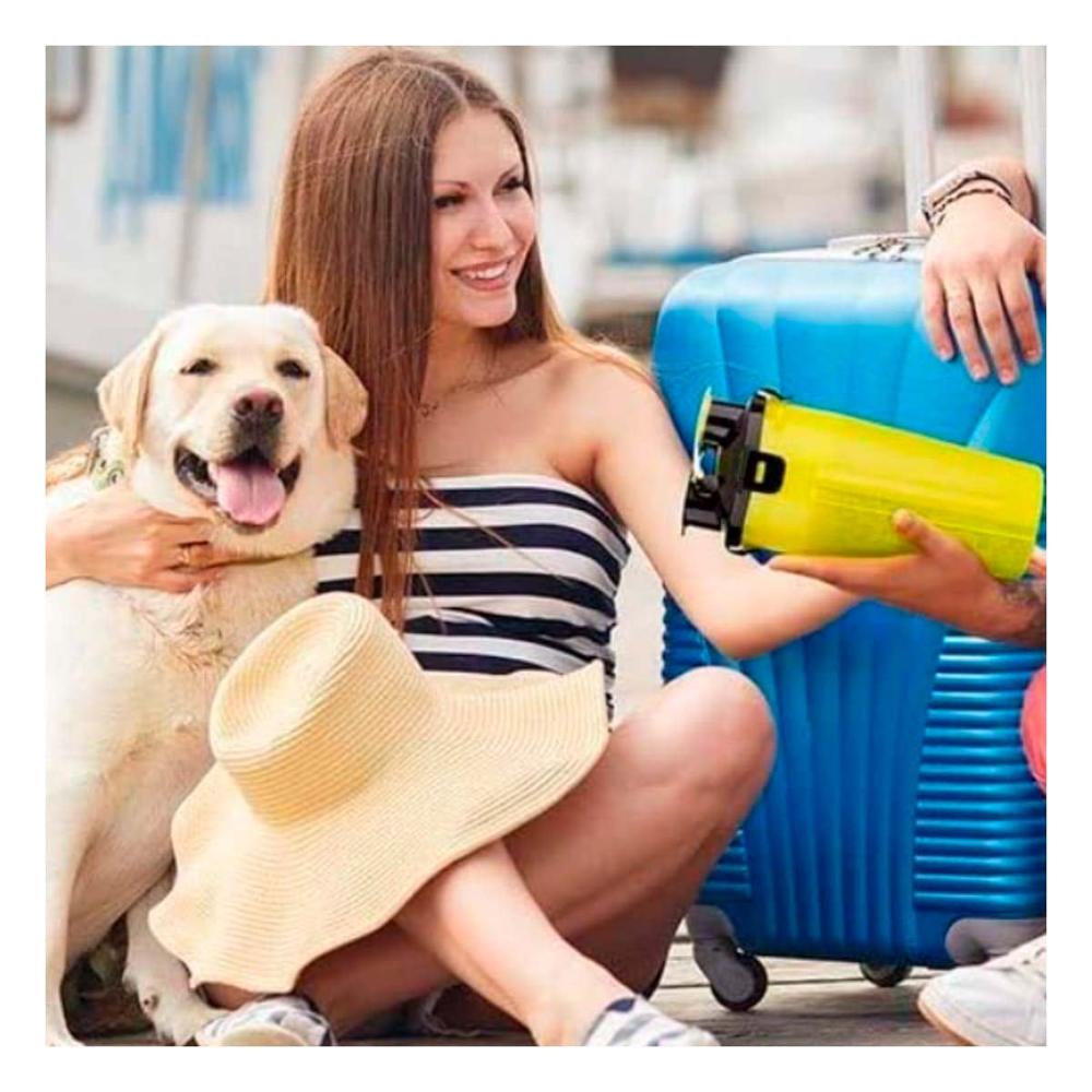 Alimentador Compacto con Plato Plegable para Mascota Amarillo