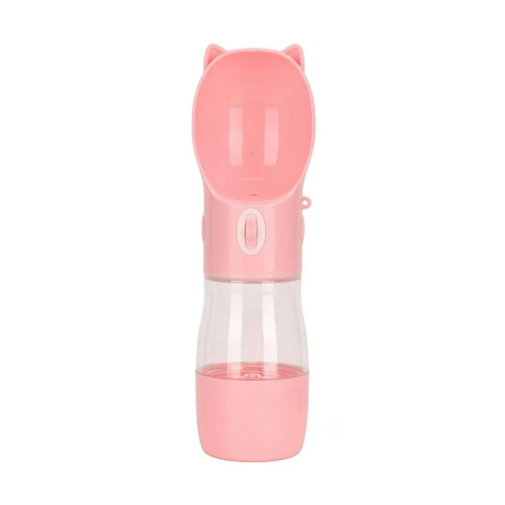 Frasco Practico Gato Rosado con Tapa Segura Y+Papel Regalo