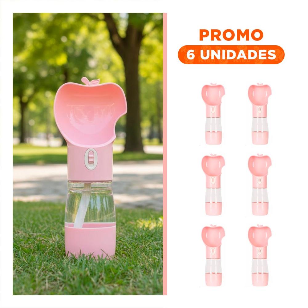 Pack6 Envase Portatil Rosado con Forma de Manzana