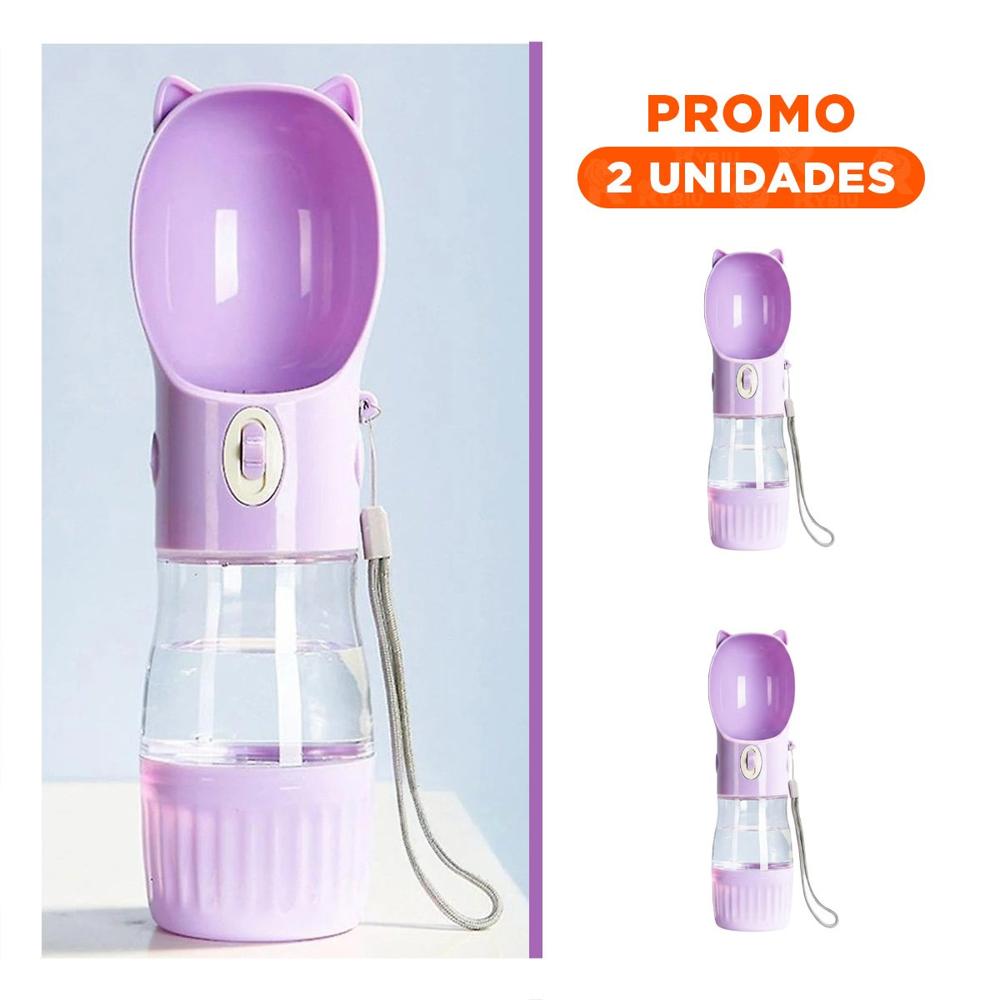 Pack2 Envase Recargable Gato Lila para Traslado Diario