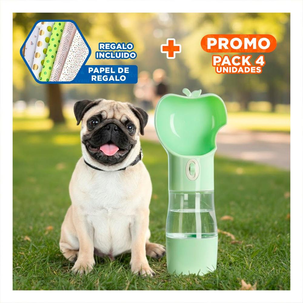 Pack4 Envase Compacto Tipo Manzana Verde Y+Papel Regalo