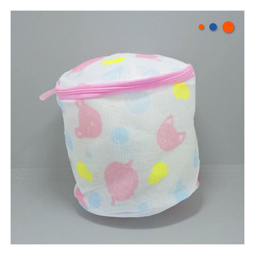 Funda Malla para Limpieza Ropa Formato Cilindro Blanco con Ositos Seguro Y+Post It