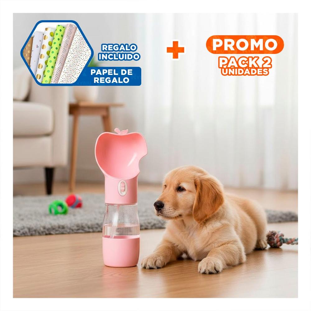 Pack2 Recipiente Portatil Rosado con Forma de Manzana Y+Papel Regalo
